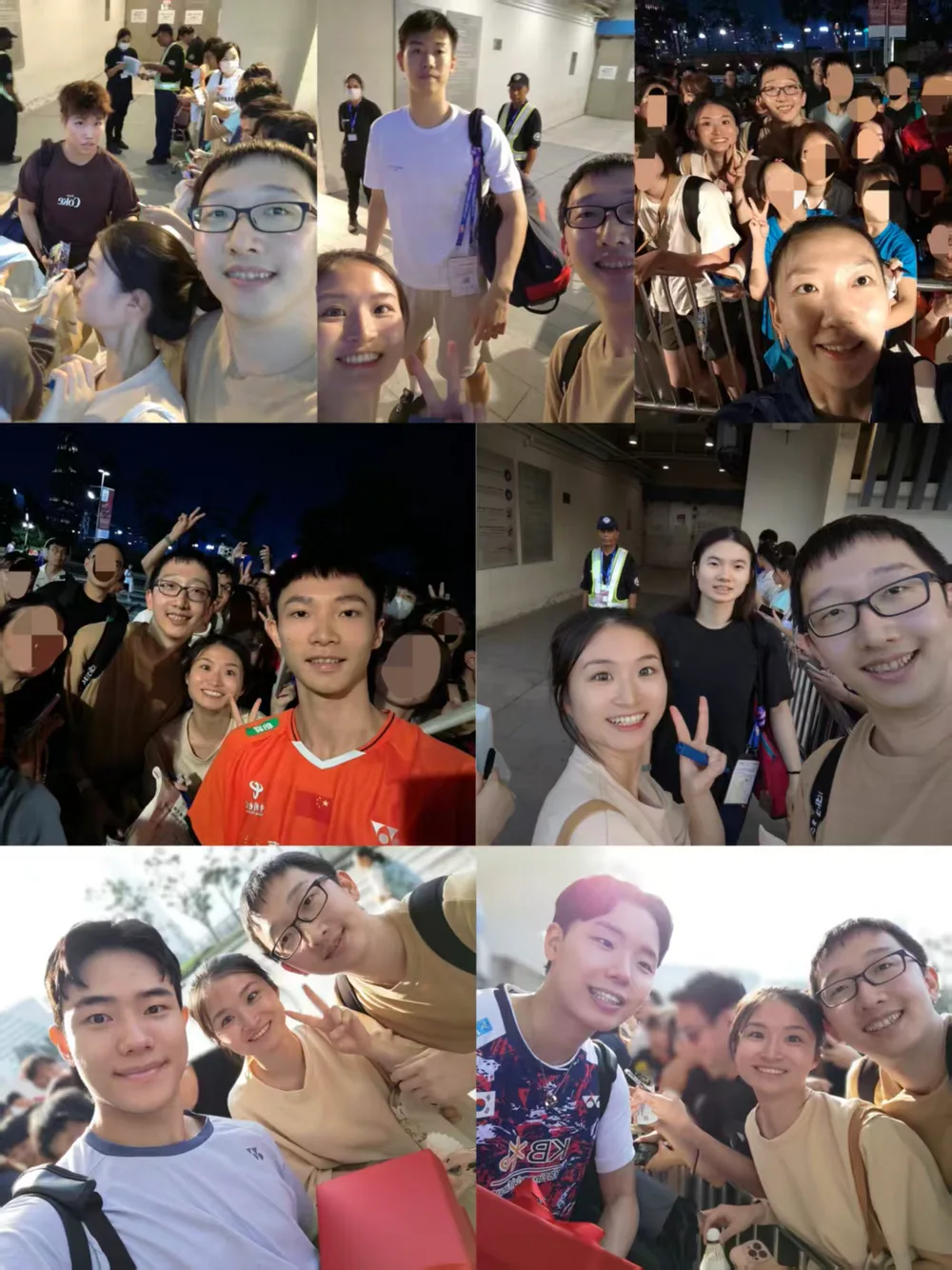 观看香港羽毛球公开赛,并和运动员们合影